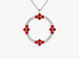 Circle Garnet Birthstone Necklace