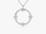 Circle Diamond Birthstone Necklace