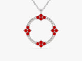 Circle Ruby Birthstone Necklace