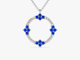 Circle Sapphire Birthstone Necklace