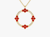 Circle Garnet Birthstone Necklace