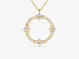 Circle Diamond Birthstone Necklace