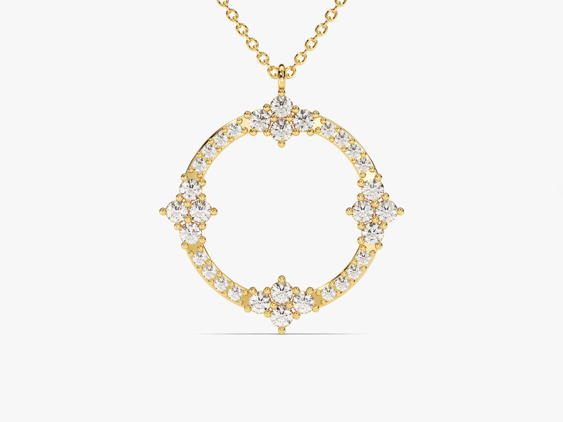 Circle Diamond Birthstone Necklace