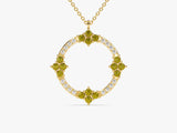 Circle Peridot Birthstone Necklace