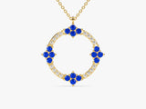 Circle Sapphire Birthstone Necklace