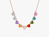 Floating Heart Birthstone Necklace