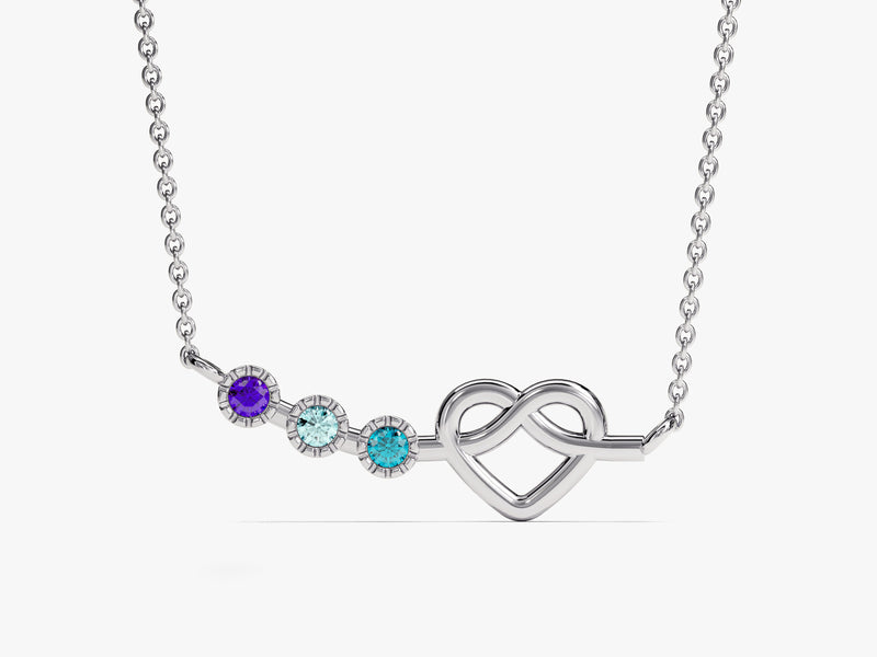 Heart Family Birthstone Necklace