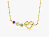 Heart Family Birthstone Necklace