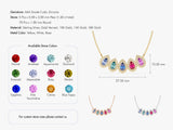 Pear Halo Family Birthstone Necklace