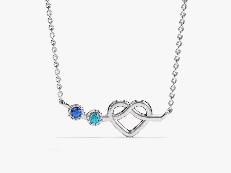 Heart Family Birthstone Necklace