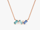 Baguette Cut Birthstone Necklace