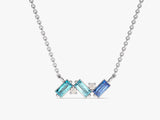 Baguette Cut Birthstone Necklace