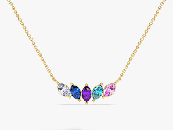 Marquise Family Birthstone Necklace