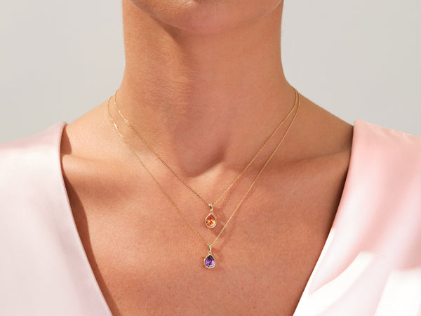 Teardrop Alexandrite Birthstone Necklace