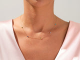 Station Diamond Birthstone Necklace