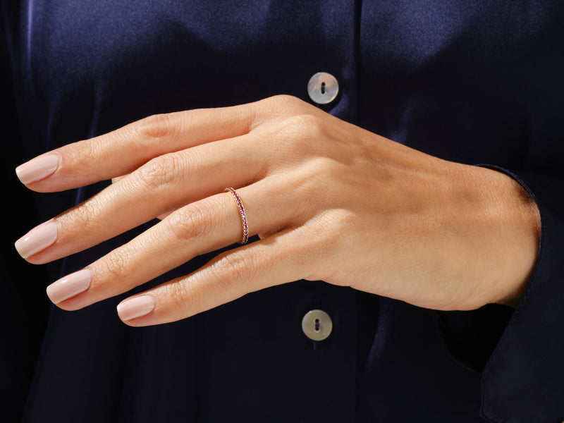 Garnet Birthstone Eternity Ring