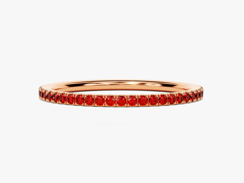 Garnet Birthstone Eternity Ring