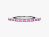 Alternating Pink Tourmaline Birthstone Eternity Ring