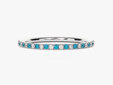 Alternating Blue Topaz Birthstone Eternity Ring