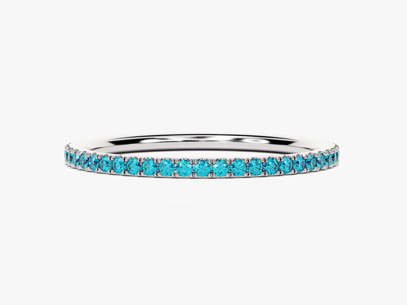 Blue Topaz Birthstone Eternity Ring