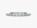 Alternating Aquamarine Birthstone Eternity Ring