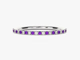 Alternating Amethyst Birthstone Eternity Ring