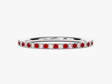 Alternating Ruby Birthstone Eternity Ring