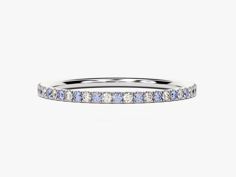 Alternating Alexandrite Birthstone Eternity Ring