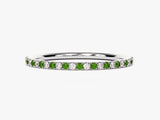 Alternating Emerald Birthstone Eternity Ring