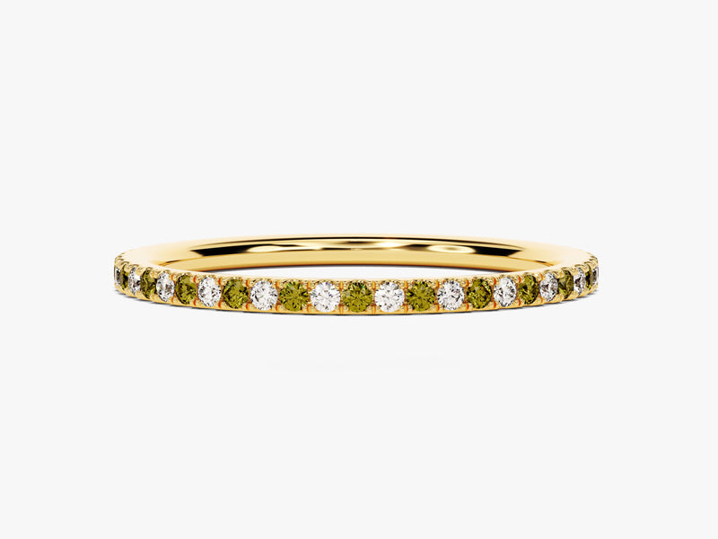 Alternating Peridot Birthstone Eternity Ring