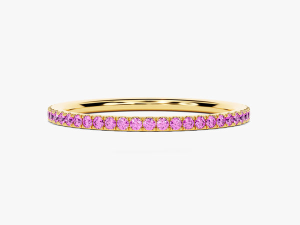 Pink Tourmaline Birthstone Eternity Ring