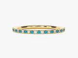 Alternating Blue Topaz Birthstone Eternity Ring