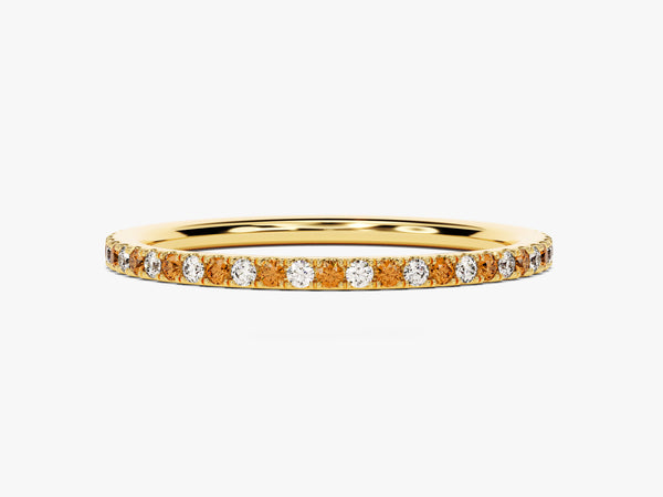 Alternating Citrine Birthstone Eternity Ring