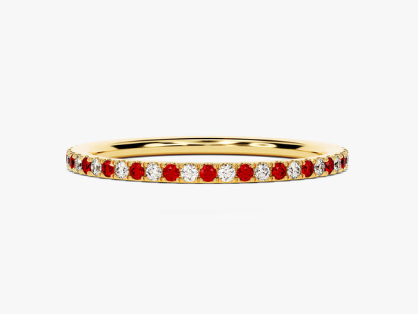 Alternating Ruby Birthstone Eternity Ring