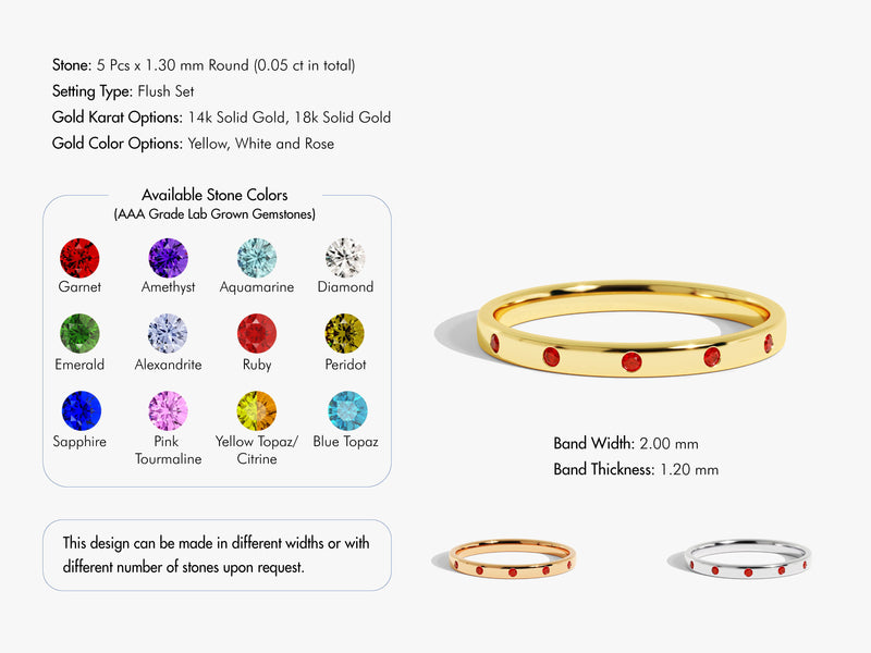 Scatter Ruby Birthstone Ring