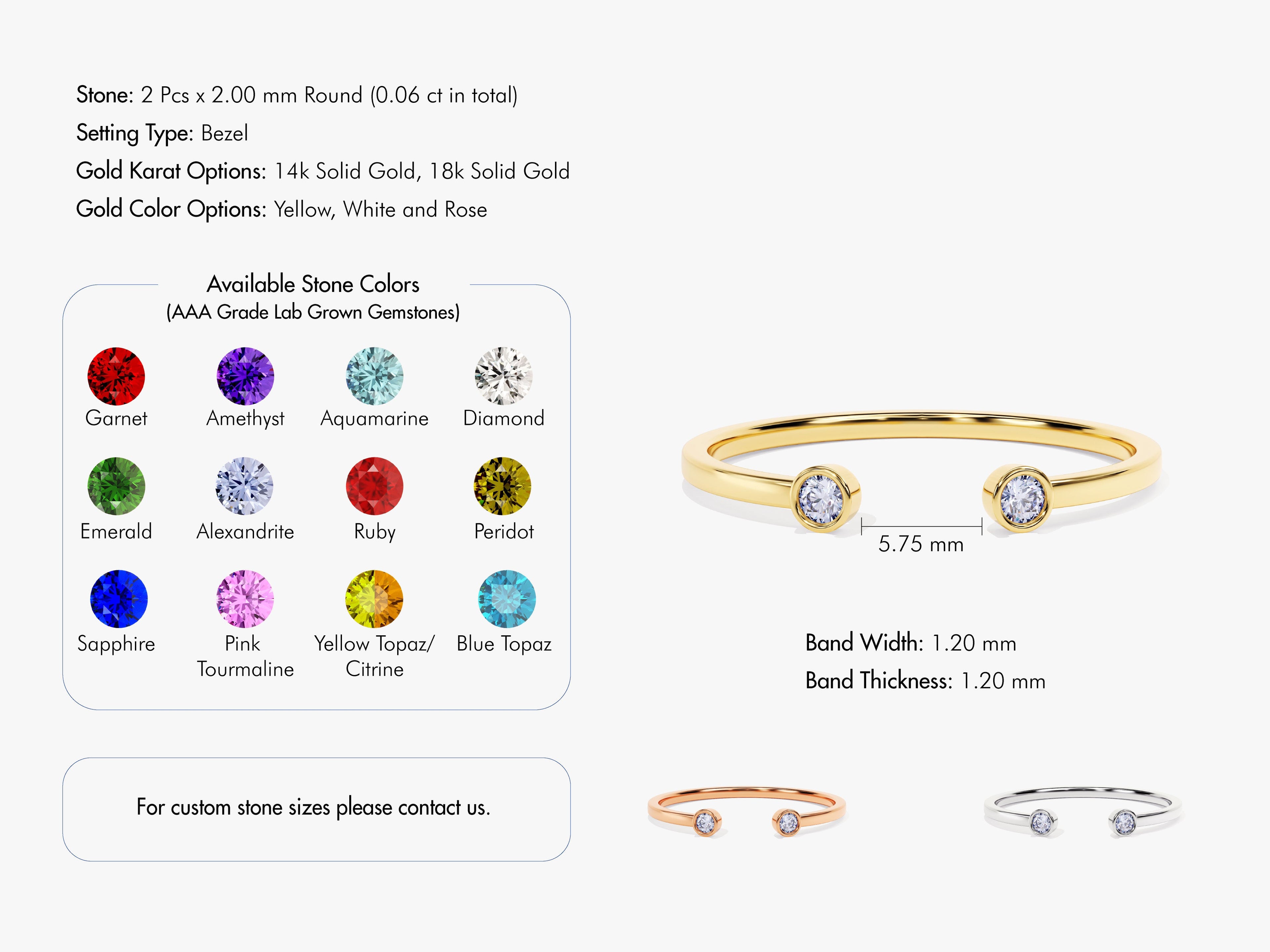 Duo Alexandrite Birthstone Cuff Ring