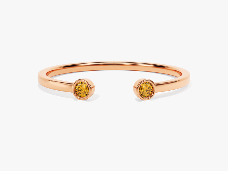 Duo Citrine Birthstone Cuff Ring