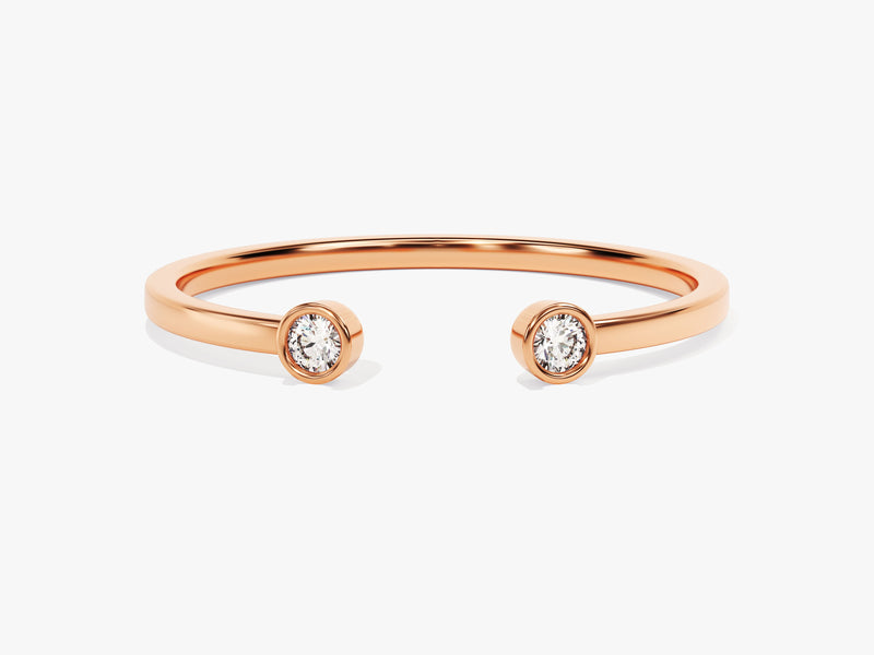 Duo Diamond Birthstone Cuff Ring