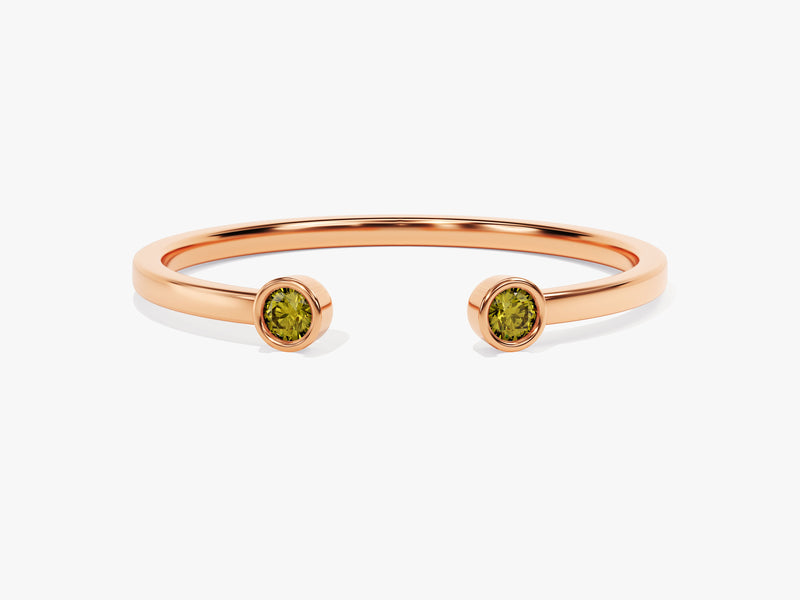 Duo Peridot Birthstone Cuff Ring