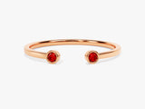 Duo Garnet Birthstone Cuff Ring