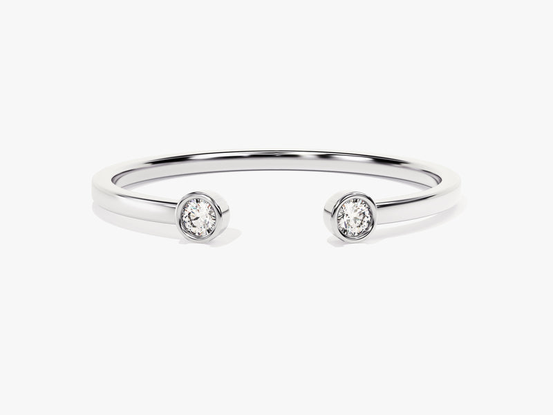 Duo Diamond Birthstone Cuff Ring