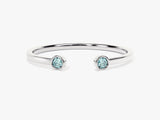 Duo Aquamarine Birthstone Cuff Ring