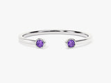 Duo Amethyst Birthstone Cuff Ring