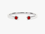 Duo Ruby Birthstone Cuff Ring