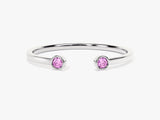 Duo Pink Tourmaline Birthstone Cuff Ring