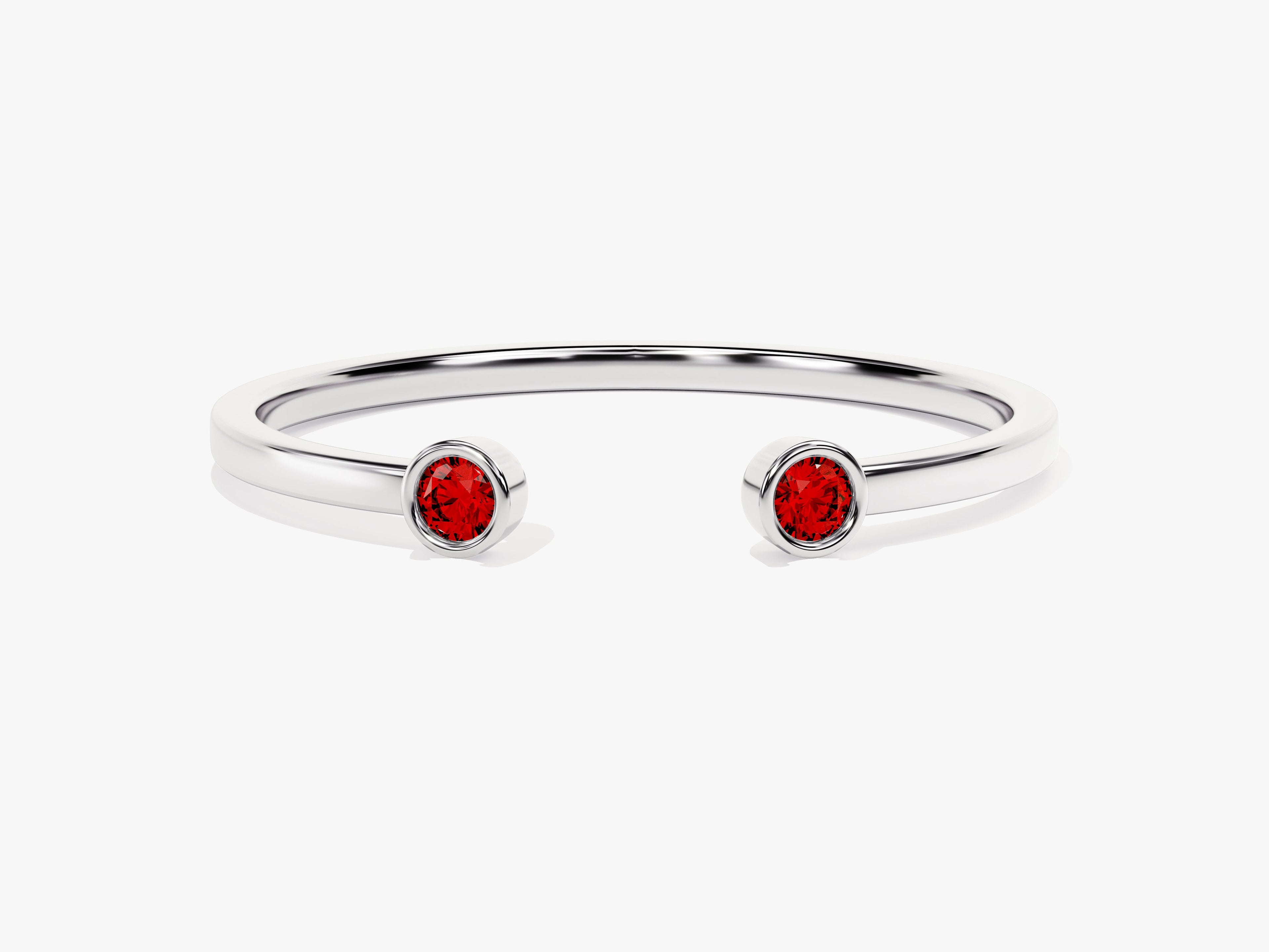 Duo Garnet Birthstone Cuff Ring