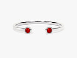 Duo Garnet Birthstone Cuff Ring