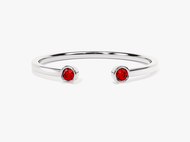 Duo Garnet Birthstone Cuff Ring