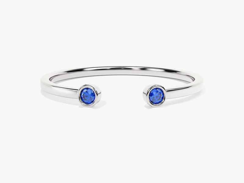 Duo Sapphire Birthstone Cuff Ring