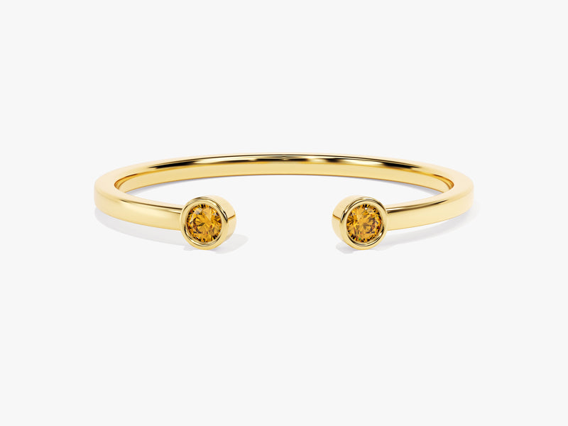 Duo Citrine Birthstone Cuff Ring